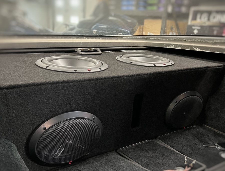 Custom carpeted subwoofer enclosure