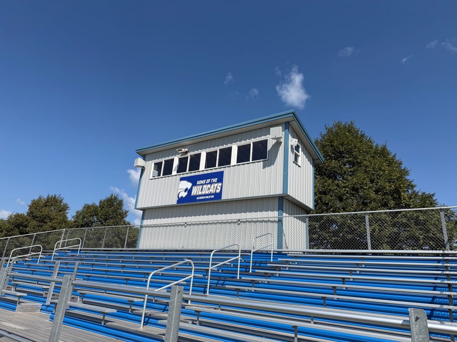 Stadium press box audio system